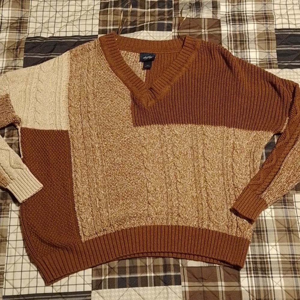 Colorblock V-Neck Sweater